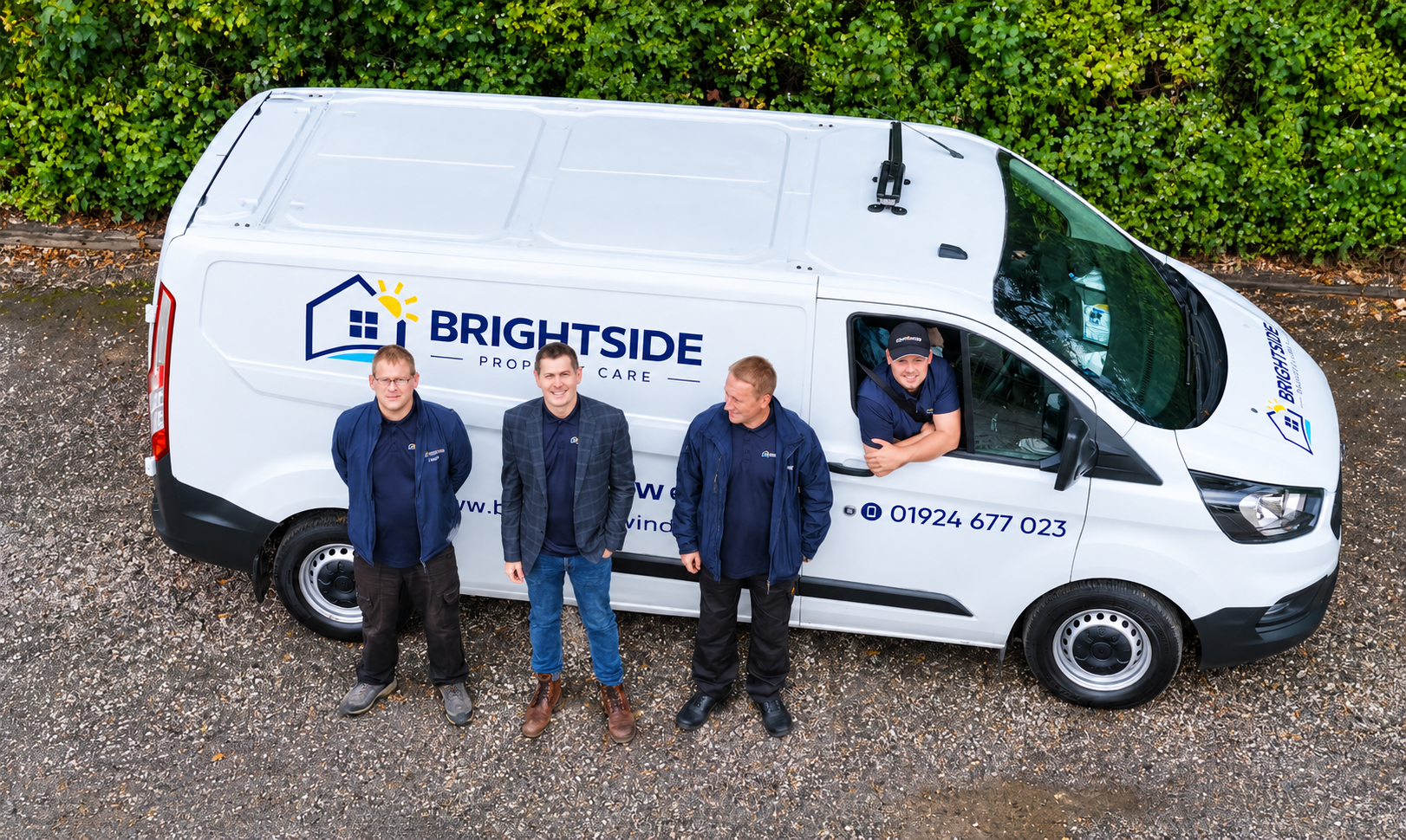 Brightside Property Care window cleaning promotional drone project