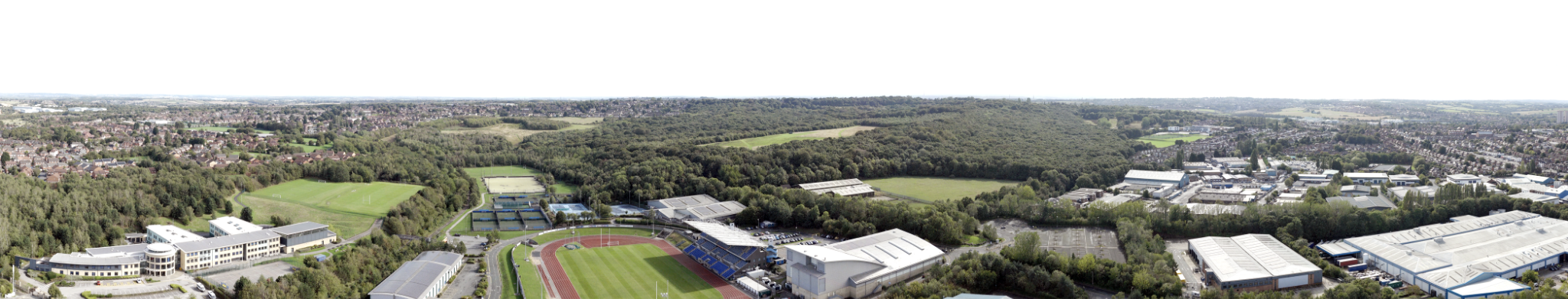 Aerial panoramic view of Hunslet, Leeds and the surrounding area